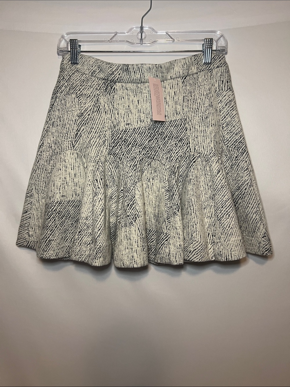 Banana Republic NWT Jacquard Fit & Flare Mini Skirt SP Black Ivory Geometric